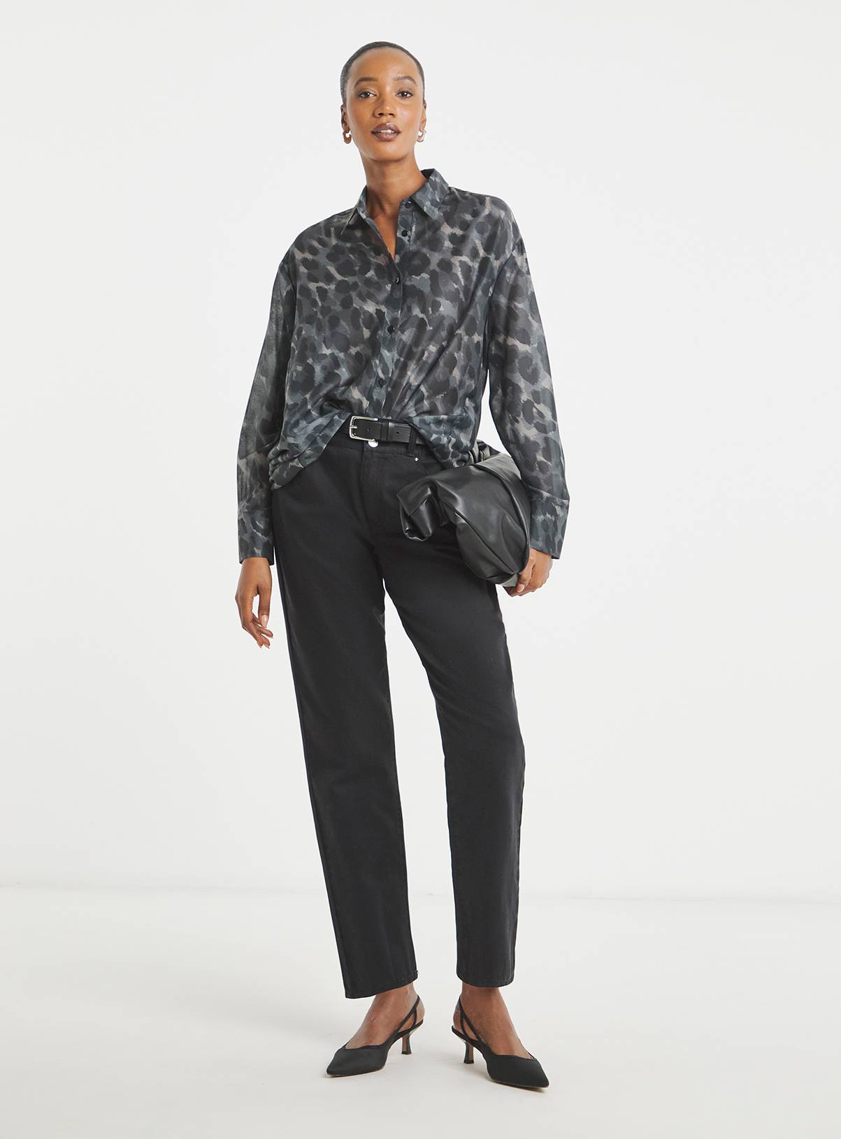 JD WILLIAMS Oversized Voile Leopard Print Shirt 26 - Image 2